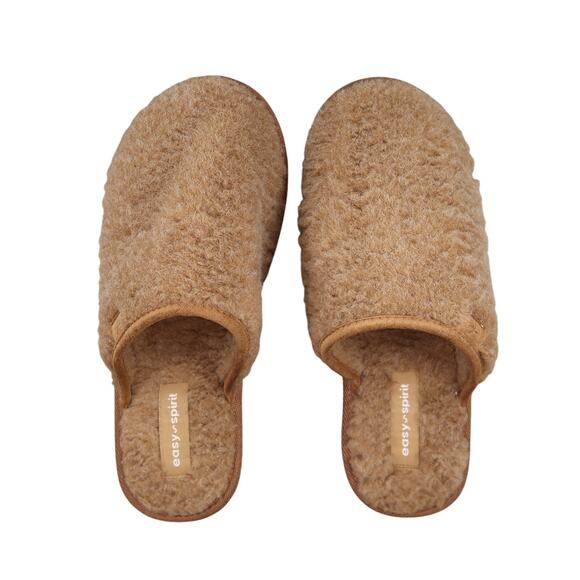 Easy Spirit Shoes Womens 9/10 Slippers Mule Slip On Faux Fur Comfort Casual Tan - Picture 5 of 11
